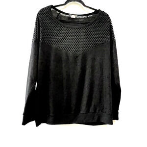 ING USA, Pull-Over Back Sweater top Thin Knit crisscross mesh yoke Size 2X